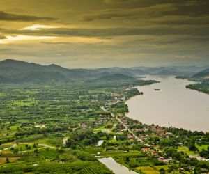 Mekong river at dusk