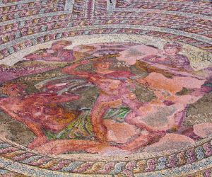 Mosaic floor in the archaeological park, Paphos