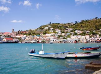 Moored boats in Grenada