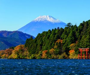 Hakone Shrine and Mount Fuji
